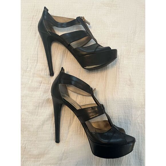 Michael Kors Peep Toe Platform Sandals - Berkley High-Heel - Picture 3 of 9